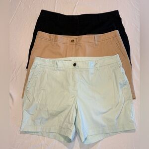 Three (3) Pairs - Talbots Women's Shorts - Black, Tan, Mint Green
